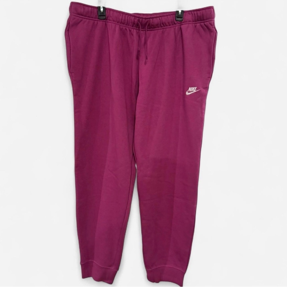 NWT Nike XXL Sportswear Club Fleece Women's Mid-Rise Joggers - Hot Fushsia - Picture 3 of 8